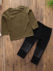 Ericdress Letter Print Patchwork Boys' Outfit img 3