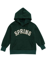 Letter Print Fleece Thicken ' Hoodie
