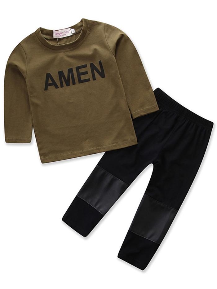 Print Patchwork Boys' Outfit