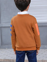 Ericdress Letter Print Round Neck Boy's Cotton Pullover img 4