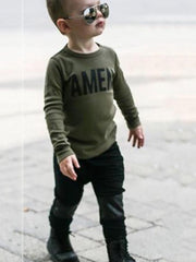 Ericdress Letter Print Patchwork Boys' Outfit img 1