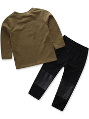 Ericdress Letter Print Patchwork Boys' Outfit img 1